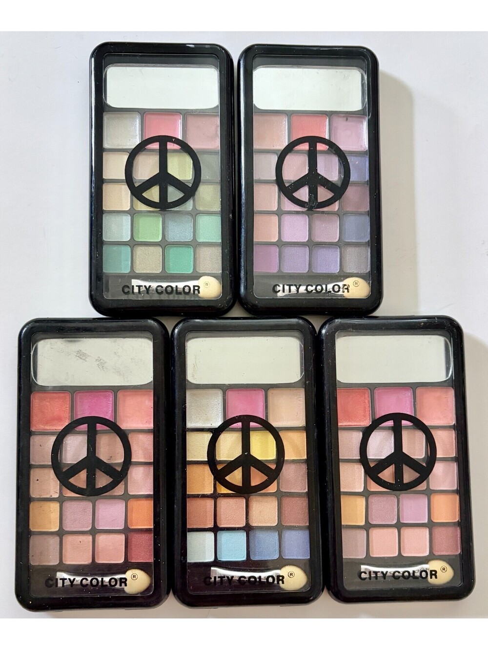 Lot of 5: NEW City Color 16 Eye Shadow 3 Lip Gloss Palette Kit Mirror (Sealed)